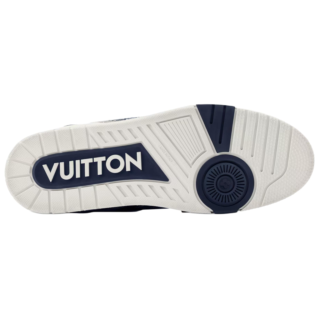 Louis Vuitton Trainer Denim & Leather Lace-Up Platform Low-Top Sneakers in Blue – Unisex