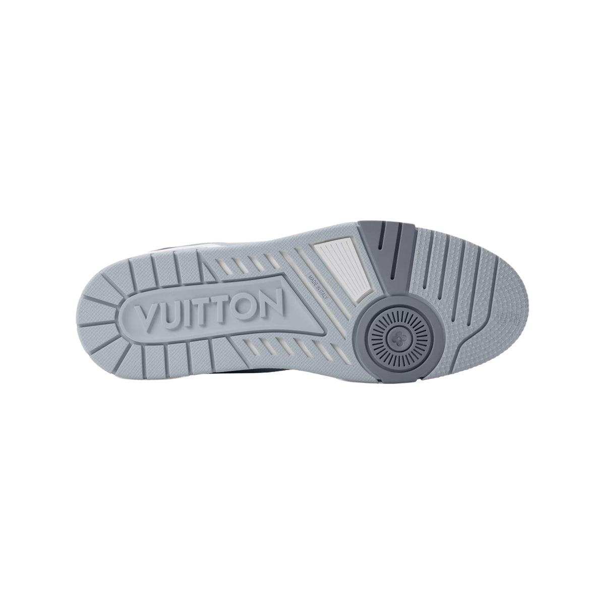 Louis Vuitton Trainer Grained Calf Leather Lace-Up Low-Top Sneakers in Grey – Unisex