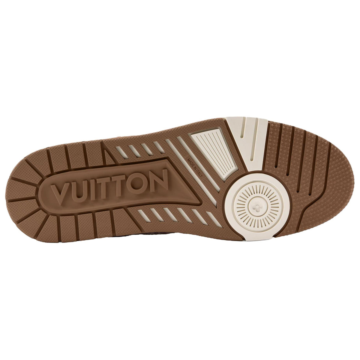 Louis Vuitton Trainer Denim Lace-Up Flat-Sole Low-Top Sneakers in Beige & Brown – Unisex