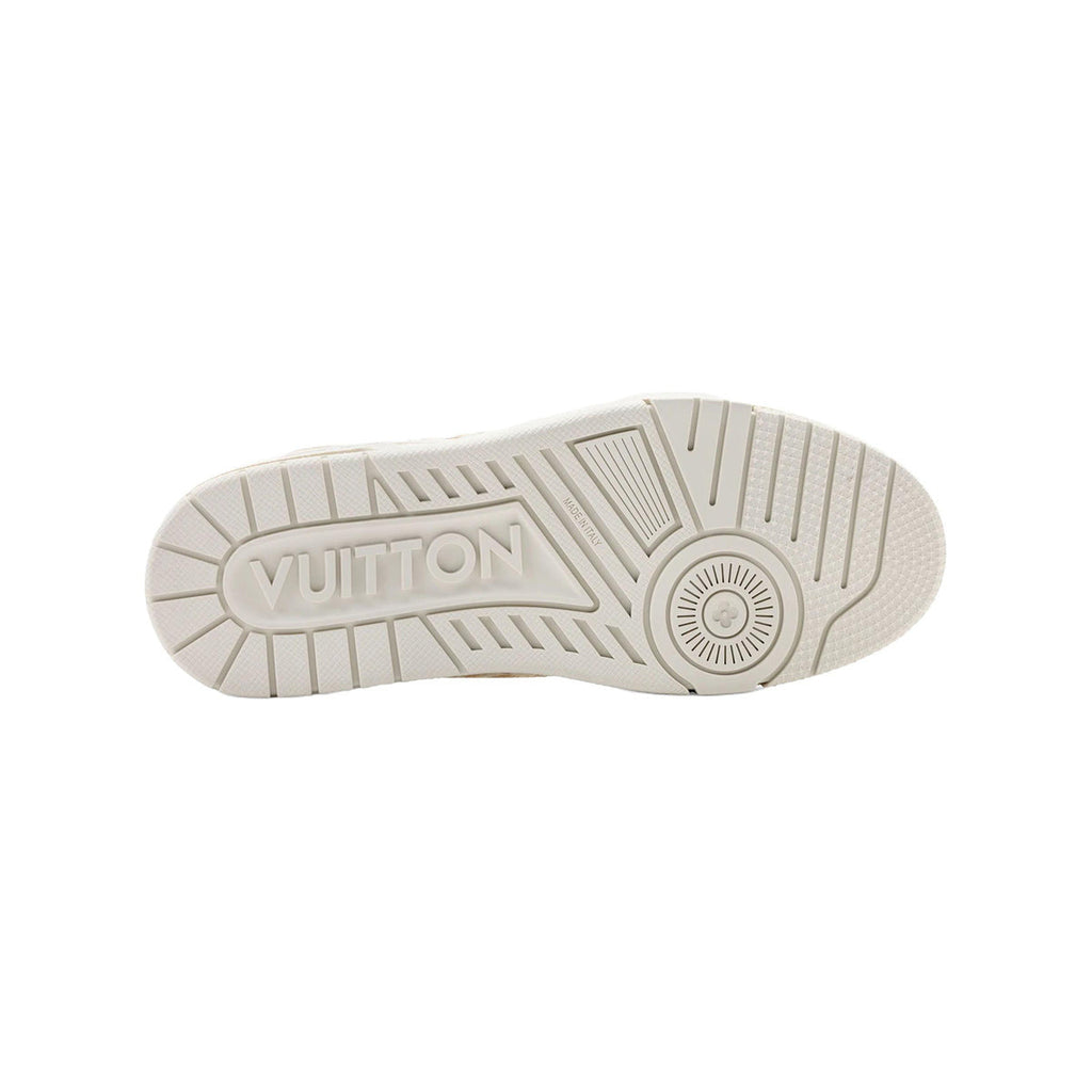 Louis Vuitton Trainer Grained Calf Leather Leopard Print Low-Top Sneakers in Light Beige – WoUnisex