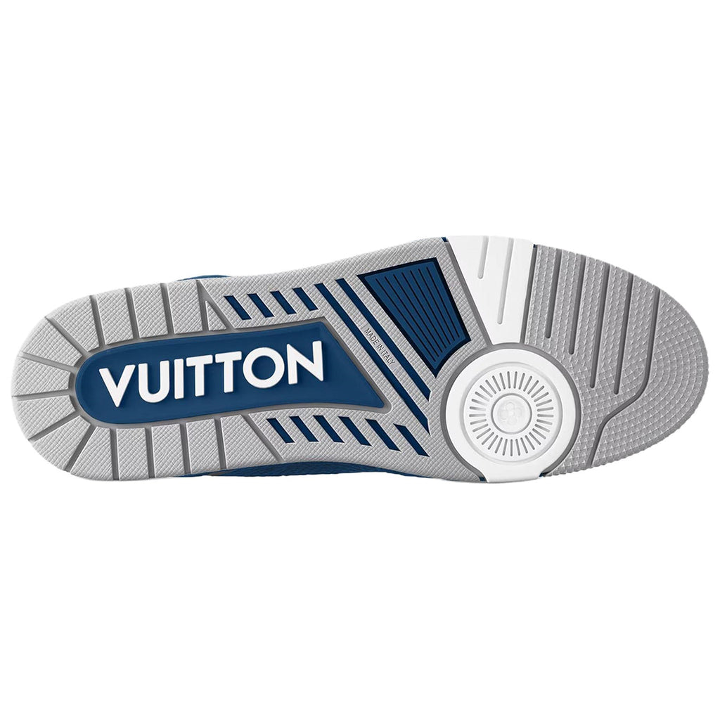 Louis Vuitton Trainer Leather Lace-Up Low-Top Sneakers in Blue & White – Unisex