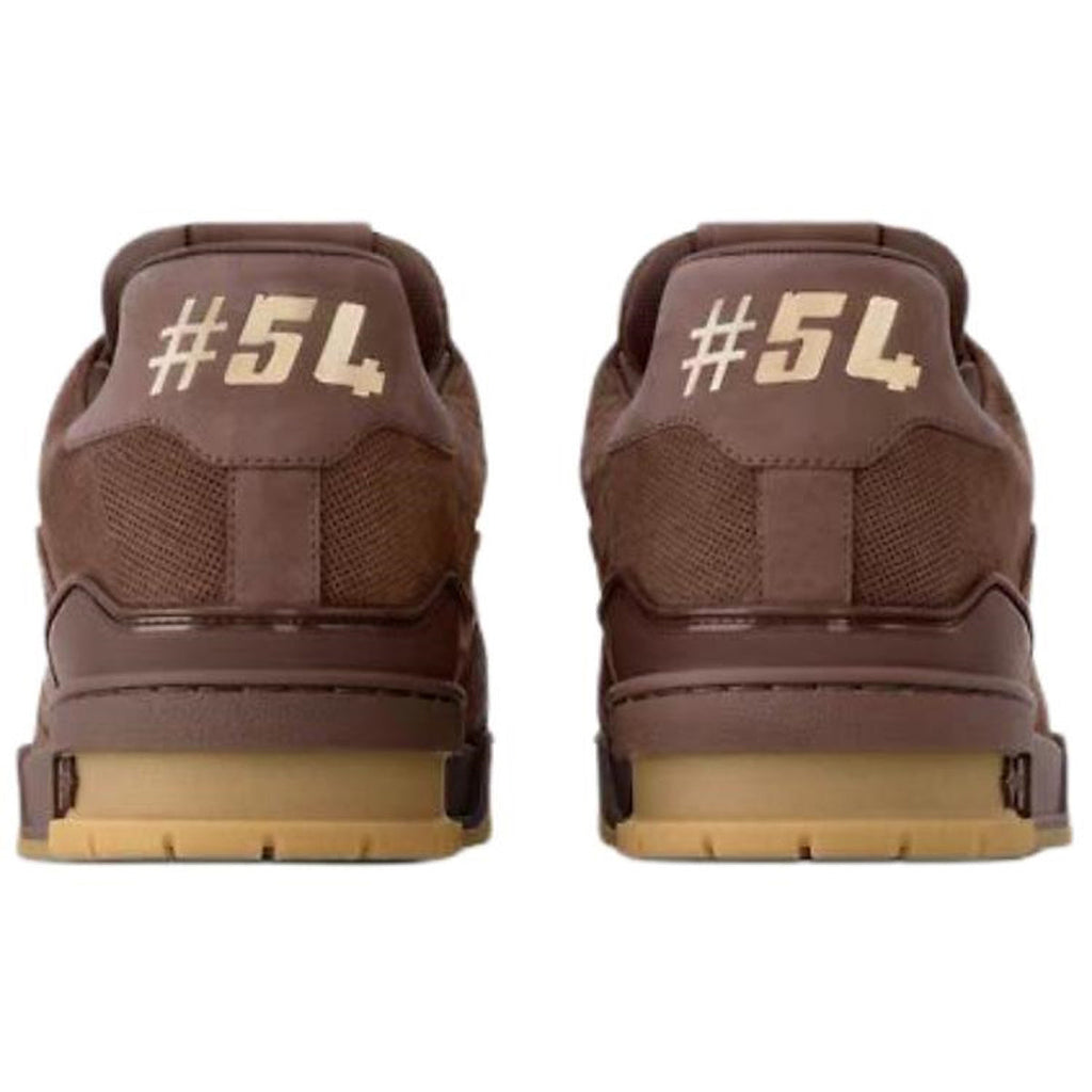 Louis Vuitton Trainer Leather Lace-Up Low-Top Sneakers in Dark Brown – Unisex
