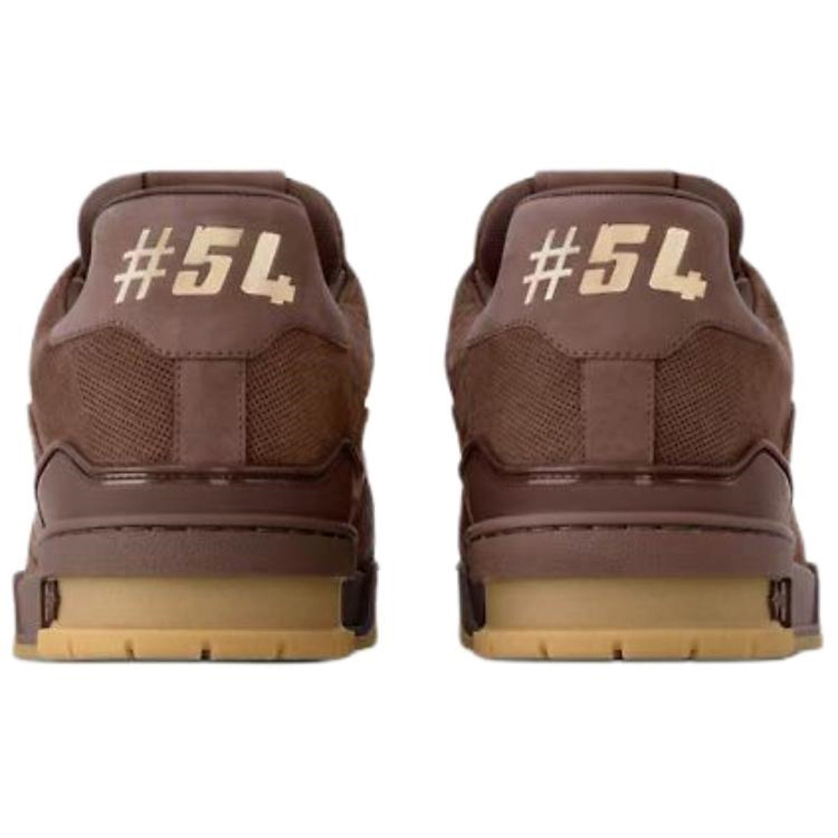 Louis Vuitton Trainer Leather Lace-Up Low-Top Sneakers in Dark Brown – Unisex