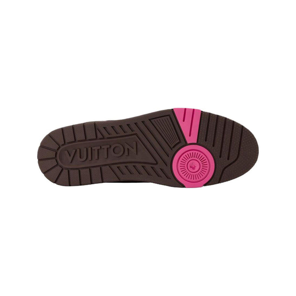 Louis Vuitton Trainer Leather Donut-Motif Lace-Up Low-Top Sneakers in Chestnut Brown – Unisex
