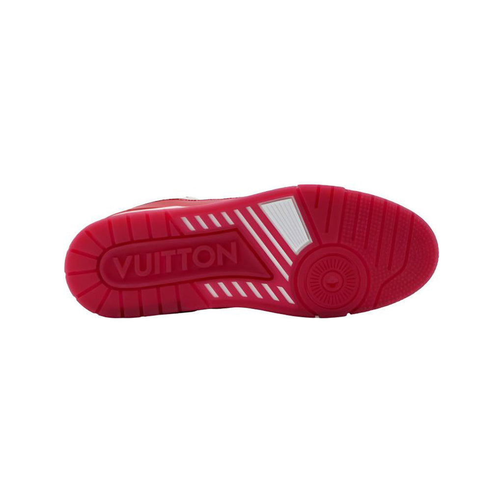 Louis Vuitton Trainer Calf Leather Panelled Low-Top Sneakers in Red – Unisex